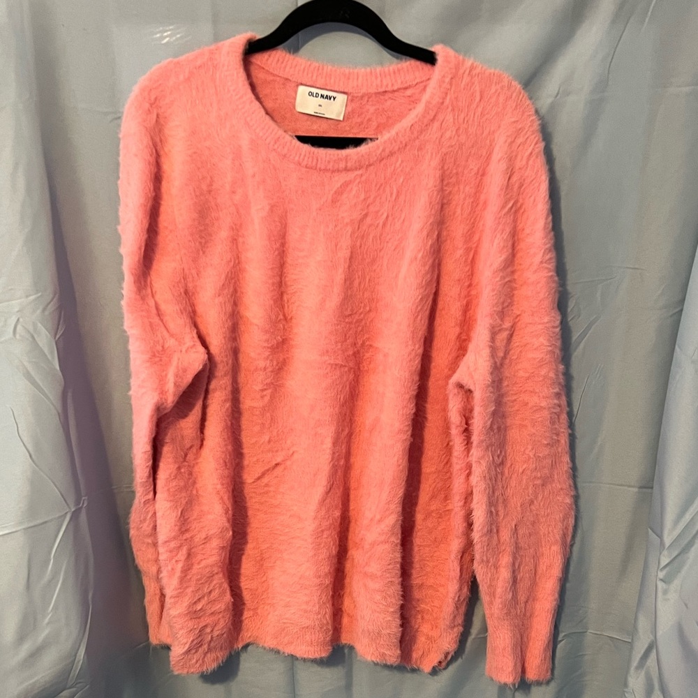 OLD NAVY fuzzy furry pink sweater XXL new without tags (NWOT). (SALES ON HOLD)